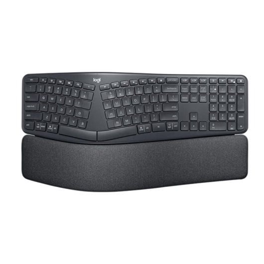 Tastatur Logitech ERGO K860 gebogen komplett kabellos Bluetooth und RF Wireless