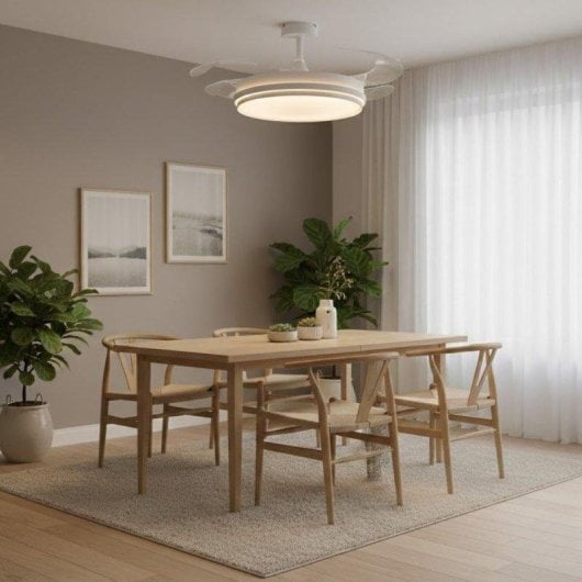 Ventilador de techo Homcom Kioto 72W aspas retráctiles Ø108 cm