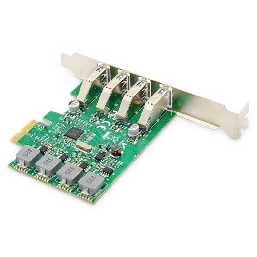 Tarjeta de expansión USB 3.0 Digitus 4 puertos PCIe Perfil bajo