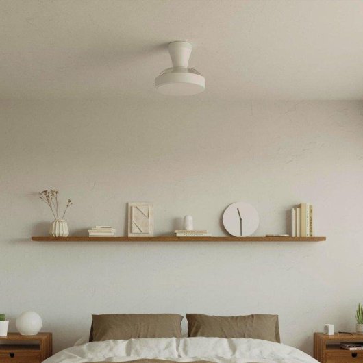 Ventilador de Teto Retrátil Klack XS Branco 55cm Motor DC 30W Silencioso LED