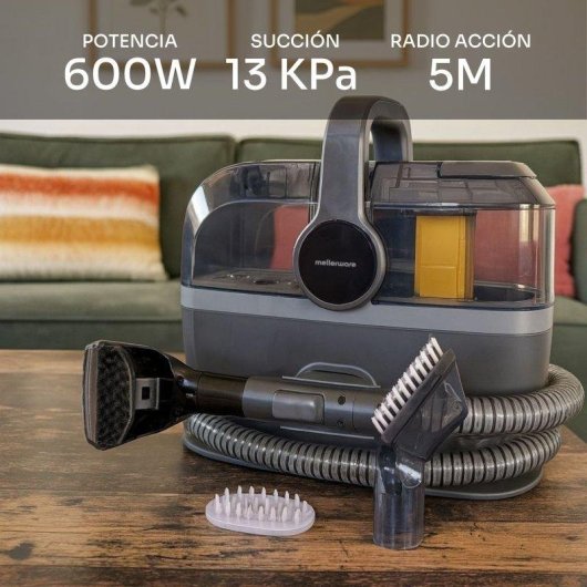 Aspirador de Tapicerías Mellerware Cleany Carpet 600W 13000Pa Doble Depósito