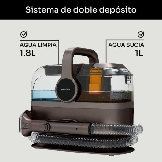 Aspirador de Tapicerías Mellerware Cleany Carpet 600W 13000Pa Doble Depósito