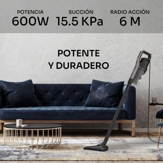 Aspirador Escoba Mellerware Cleany 600W con Cable Boquilla 2 en 1 0,9L