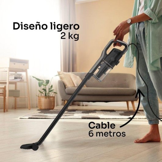 Aspirador Escoba Mellerware Cleany 600W con Cable Boquilla 2 en 1 0,9L