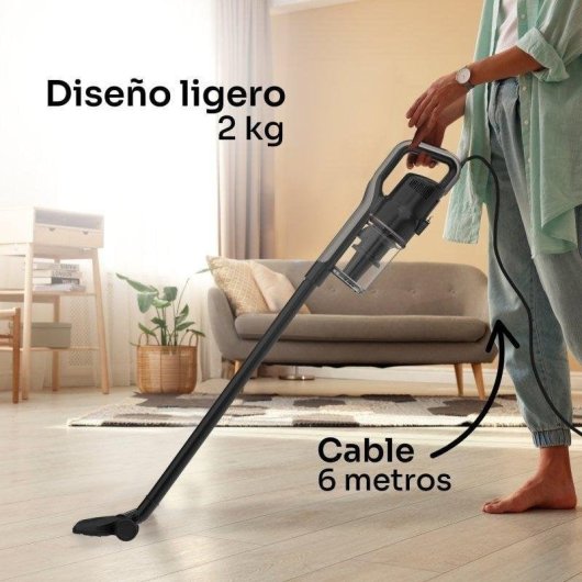 Aspirador Escoba Mellerware Cleany 600W con Cable Boquilla 2 en 1 0,9L