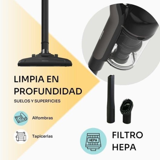 Aspirador Escoba Mellerware Cleany 600W con Cable Boquilla 2 en 1 0,9L