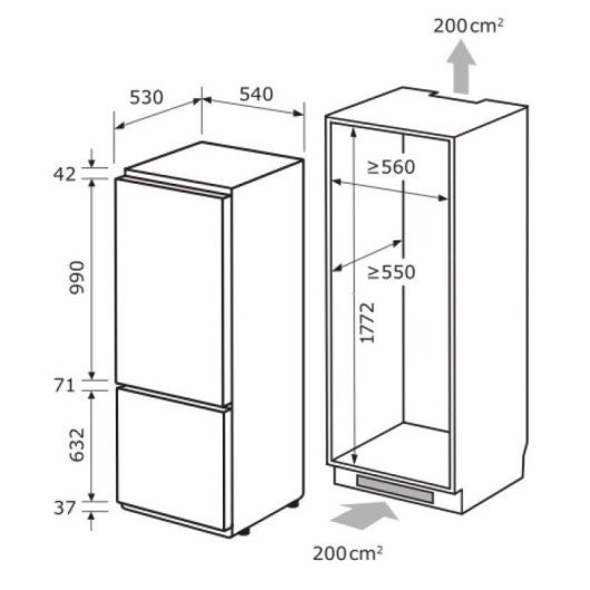 Frigorífico Combi Exquisit EKGC270-70-NF-010E No Frost 178cm 246L E Blanco