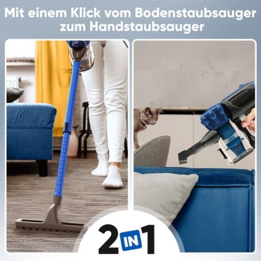 Aspiradora de Mano ProfiCare PC-BS 3133 600W Sin Bolsa HEPA Ciclónico 6,8 m Antracita Azul