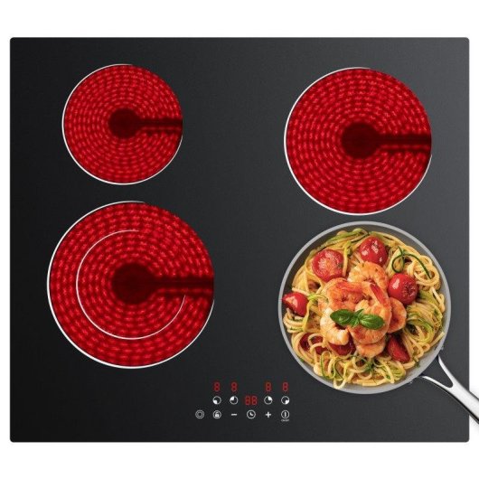 Keramikkochfeld Ciarra CDVER64B 4 Zonen 59 cm 6400W Boost Touch