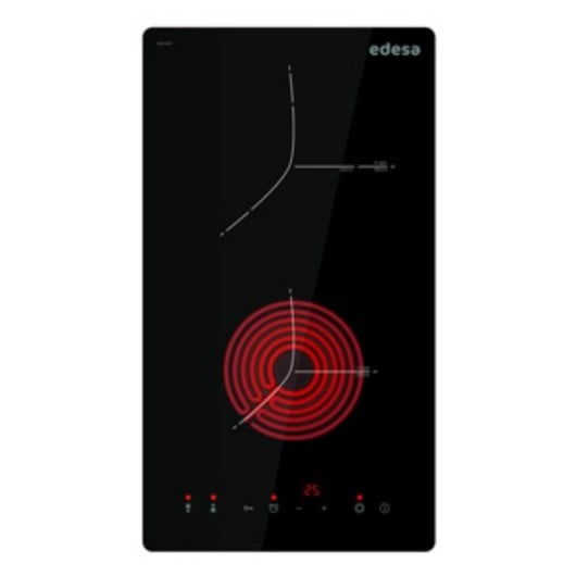 Encimera Edesa EVT-3220 B 2 zonas eléctricas cerámica vidrio negro integrada
