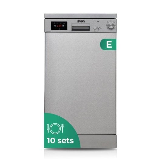 Lavavajillas Svan SJ104501EDX 10 Sets E Inox Display Super Active 2 Bandejas