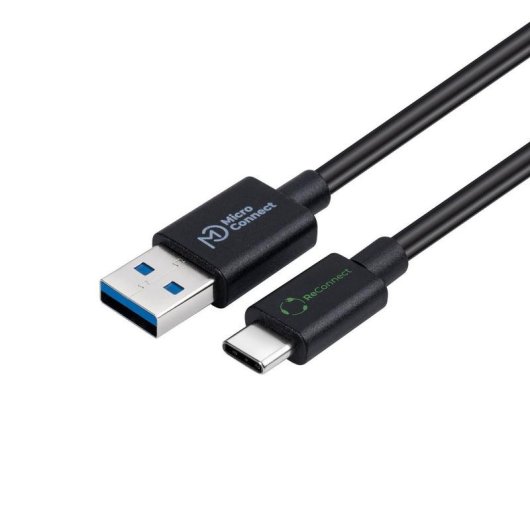 Cable USB Microconnect ECO-USB3.2CA1 1 m USB A vers USB C USB 3.2 Gen 2 Noir