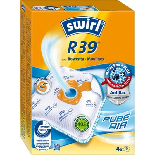 Bolsa para el polvo Rowenta Swirl R 39 MicroPor Plus 4 piezas
