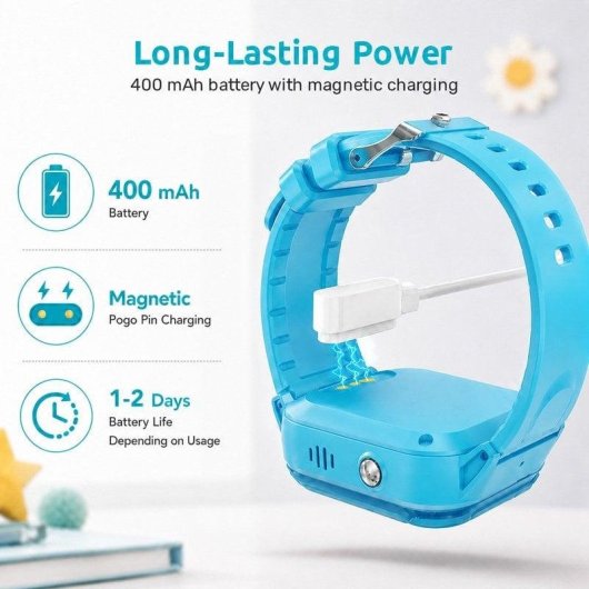 Nilait Kids Watch Safe GPS Smartwatch Infantil 4G con Videollamadas, Llamadas y Botón SOS Azul