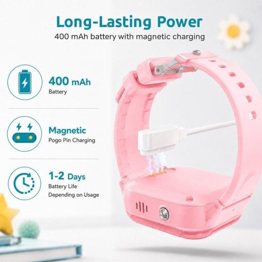 Nilait Kids Watch Safe GPS Smartwatch Infantil 4G con Videollamadas, Llamadas y Botón SOS Rosa
