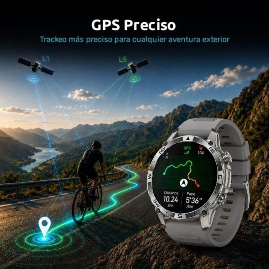 Nilait Watch Commeta One smartwatch AMOLED con GPS de alto rendimiento (Gris)