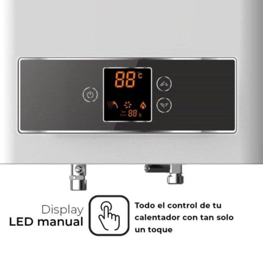 Termo a gás Svan 11L/min 45W vertical branco com controlo LED