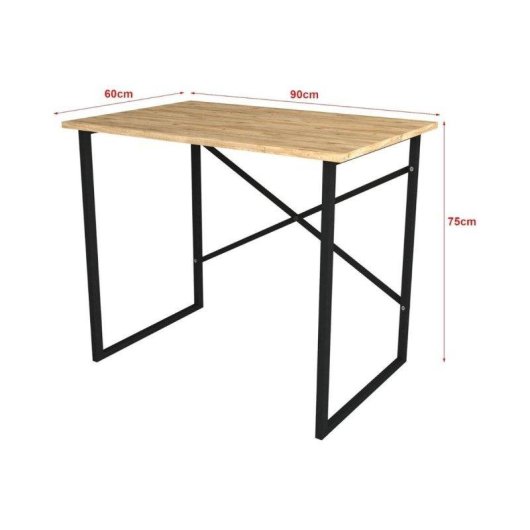 Escritorio Basik Line Mapa 75x90x60 cm Natural/Negro
