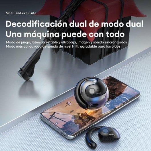 Auriculares Paxa X15 Pro sem fios Bluetooth 5.4 desportivos redução de ruído IPX5