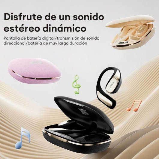 Auriculares Paxa Vogbuds 5 Pro Ai inalámbricos Bluetooth 5.4 con IA y baja latencia negros