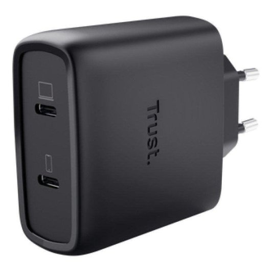 Cargador Trust Maxo 65W GaN 2 puertos USB-C compacto