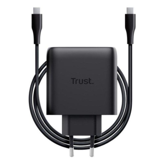 Cargador Trust Maxo 65W GaN 2 puertos USB-C compacto