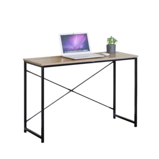 Escritorio Basik Line Bruma Estructura Metálica Negro/Natural 70x120x60 cm