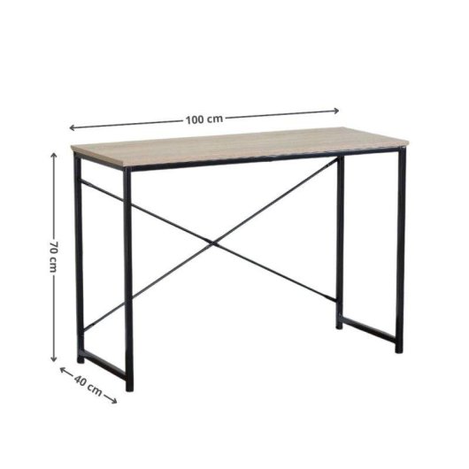 Escritorio Basik Line Siena Estructura Metálica Negro/natural 70x100x40 cm