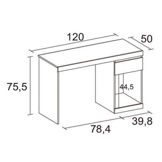 Mesa de escritorio Fabrikit Boro 1 cajón blanco mate 120x50x75,5 cm