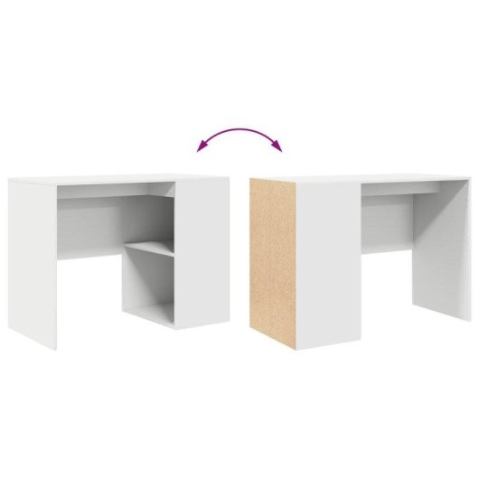 Escritorio vidaXL Burdeos Blanco 73,5x102x50 cm con 2 compartimentos abiertos