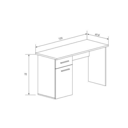 Escritorio Basik Line Elba Mauvella Blanco/natural 72x120x49,8 cm