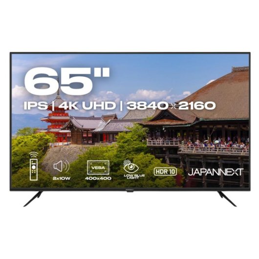 Monitor JAPANNEXT JN-IPS650UHD60F 65" UltraHD 4K 60Hz IPS HDR Altavoces Integrados