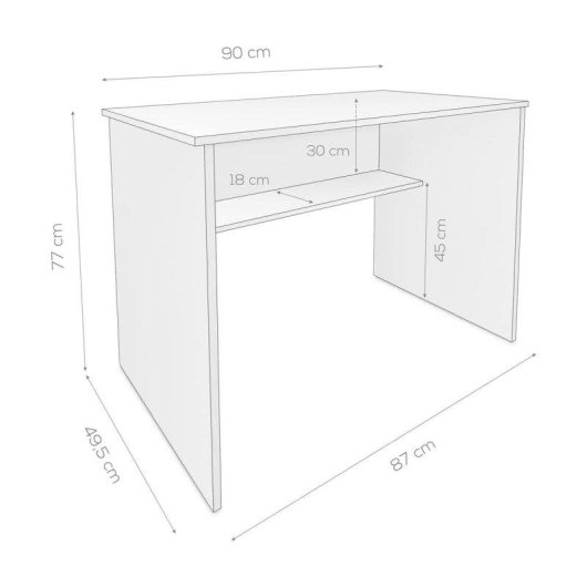 Mesa de Estudio Basik Line Ayora Blanco 77x90x49,5 cm