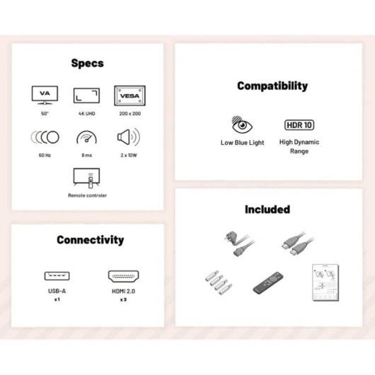 Écran PC JAPANNEXT JN-IPS550UHD60F 55" UltraHD 4K 60Hz IPS Haut-parleurs 8ms