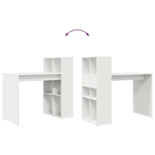 Escritorio vidaXL Marsella Estantería Lateral Blanco 103x108x55 cm