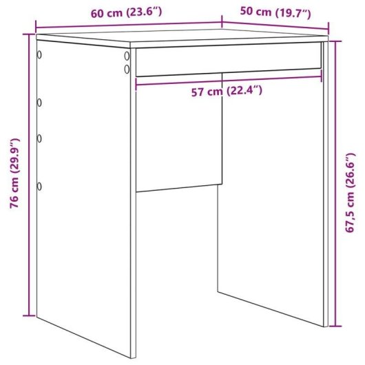 Escritorio vidaXL Tolouse Blanco 76x60x50 cm 1 compartimento