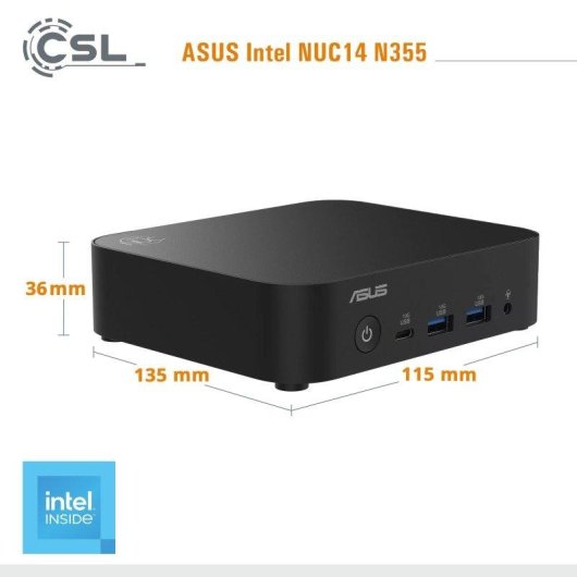 Mini PC Asus NUC14 N355 Intel Core 24GB 2000GB SSD Intel Graphics Windows 11