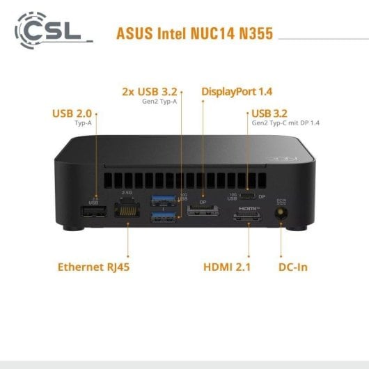 Mini PC Asus NUC14 N355 Intel Core 3 8GB 2000GB SSD Intel Graphics Windows 11