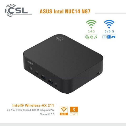 Mini PC Asus NUC14 N97 Intel Core N97 24GB 4000GB SSD UHD Graphics Windows 11