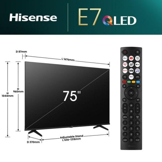 TV Hisense LED 75E77NQ 75" 4K UltraHD 144Hz Smart TV VIDAA HDR10+ Dolby Vision Game Bar