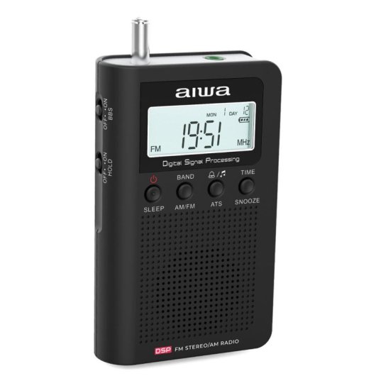 Rádio Portátil Aiwa RSD-45BK AM/FM LCD Preto