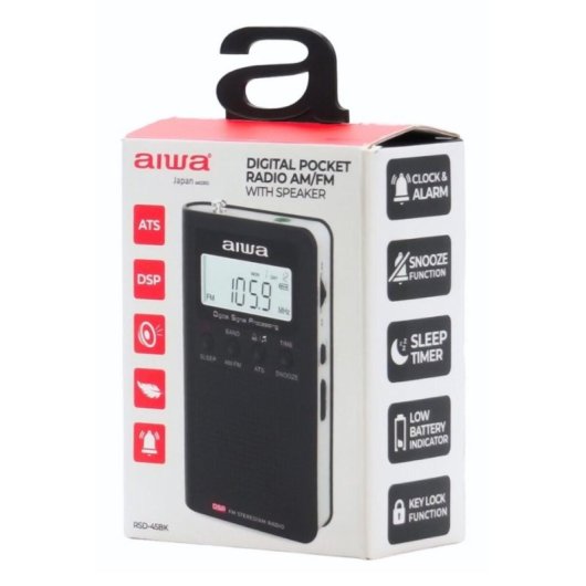 Rádio Portátil Aiwa RSD-45BK AM/FM LCD Preto