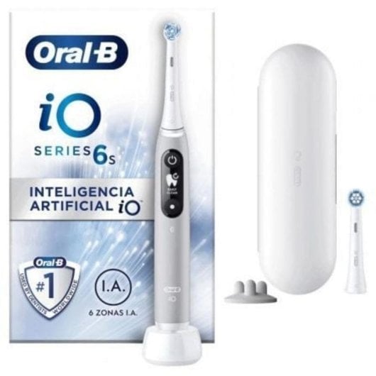Cepillo de Dientes Oscilante Rotativo Braun Oral-B iO 6S 5 Modos 2 Cabezales Sensor de Presión Temporizador Estuche