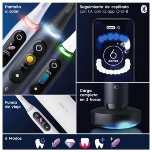 Spazzolino Elettrico Oscillante Rotativo Braun Oral-B iO Serie 8 5 Modalità 2 Testine Sensore Pressione