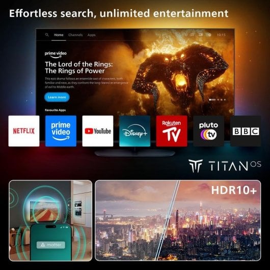 TV Philips QLED 65PUS8500 65" 4K UltraHD 60Hz Smart TV Titan OS HDR10+ Ambilight