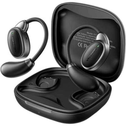 Auriculares Vention NBS sans fil Bluetooth 5.4 Open Ear avec ANC et IPX4 noirs