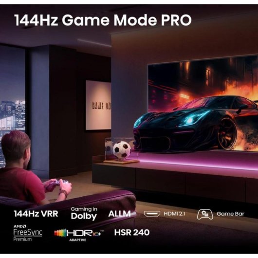 TV Hisense QLED 55E77Q PRO 55" 4K UltraHD 144Hz Smart TV VIDAA Dolby Vision Gaming