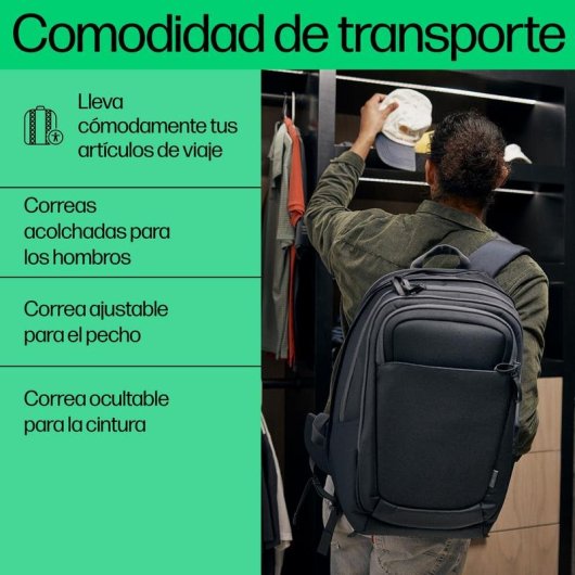 Mochila HP Travel Plus 30L para portátil de 17 pulgadas resistente al agua