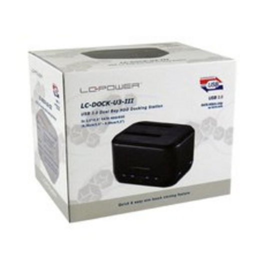 Base de conexión LC-Power LC-DOCK-U3-III USB 3.2 Gen 1 Negro
