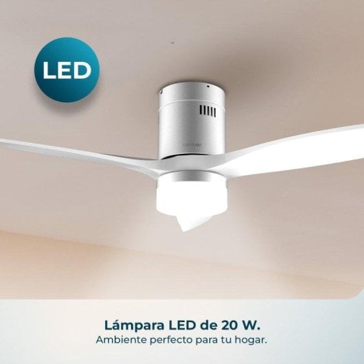 Ventilador de Techo Cecotec EnergySilence Aero 5600 40W 6 Velocidades Mando Luz LED Temporizador